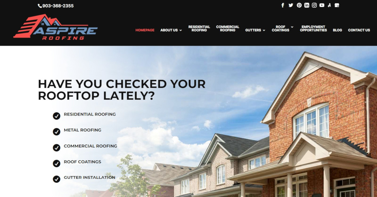 Our New site is Live! Aspire Roofing and Gutters, LLC